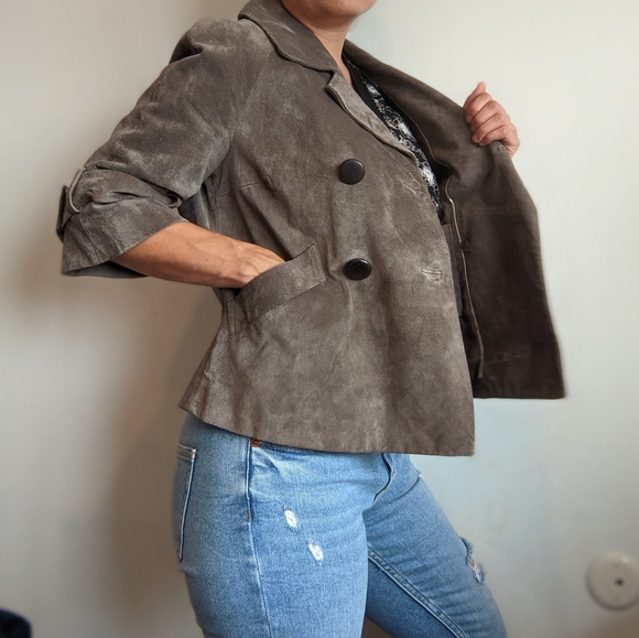 Vintage June Leather + Silk Jacket - Picture 6 of 16